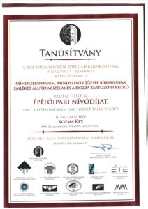 Építőipari Nívódíj 2024