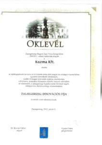 Innovációs díj 2012