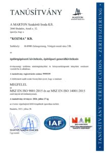 iso tanúsítvány 9001 14001